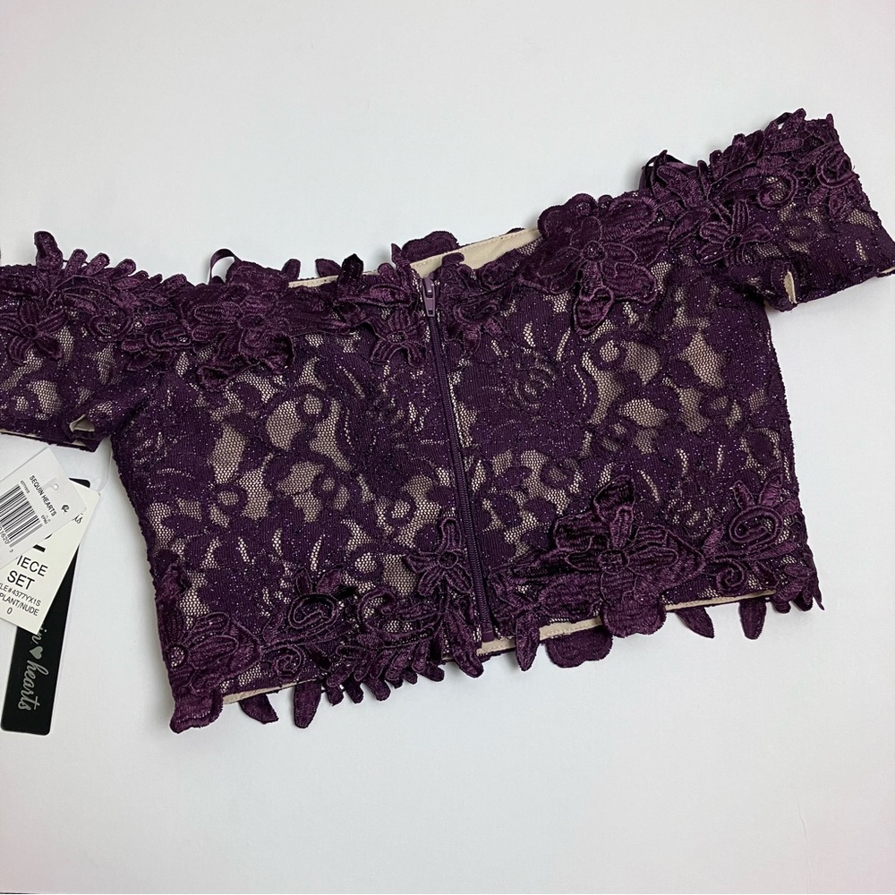 Sequin Hearts 2 Piece Lace Dress - Picture 6 of 16